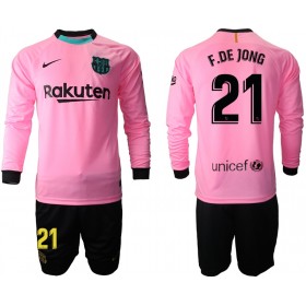 Jalkapallo Pelipaidat FC Barcelona Frenkie de Jong 21 Lasten 3 Paita 2020-2021 Pitkähihainen